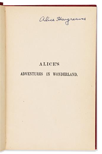 (CHILDRENS LITERATURE.) CARROLL, LEWIS. Alices Adventures in Wonderland ... New Edition.
